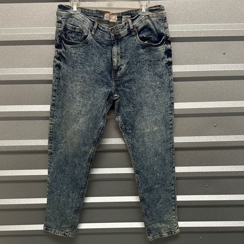 Akademiks Mens VTG 90s Acid Wash Straight Leg Jean 34 x 30 Y2K‎ Street Grunge - Picture 2 of 12